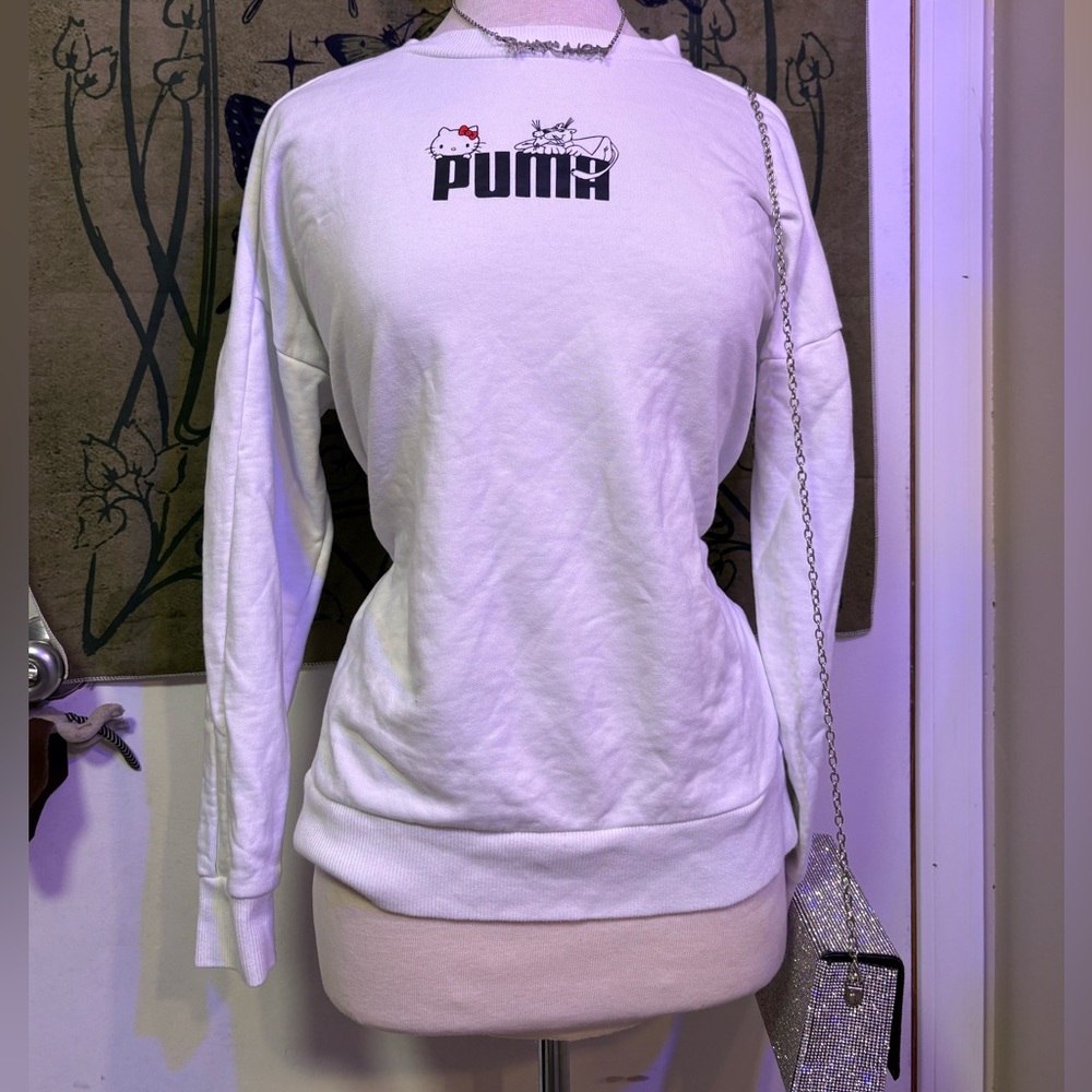 Puma White Crew Neck Sweater